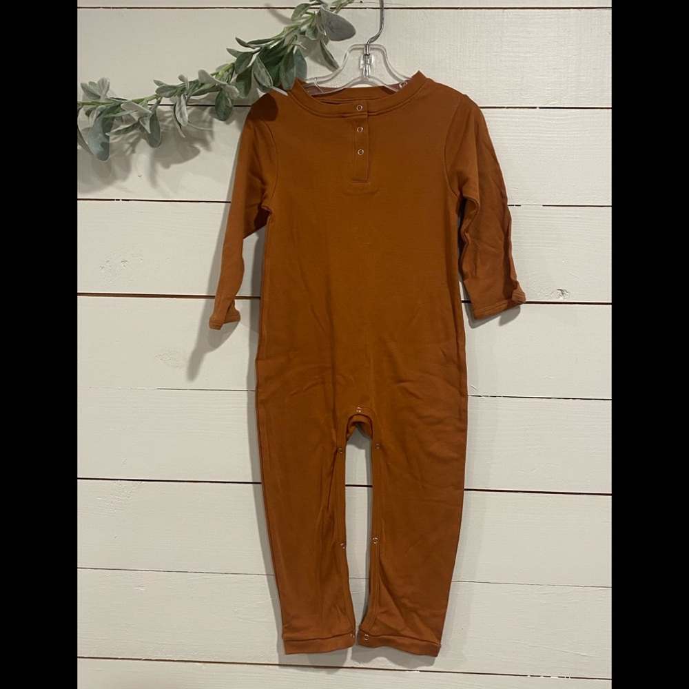 NWOT Brown Cotton Longall Bodysuit 2T